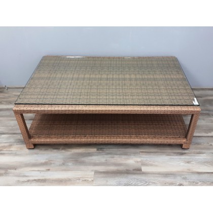 Zahradní stolek 20740A 90x140 cm polyratan sklo Zahradní stolek 20740A 90x140 cm polyratan sklo