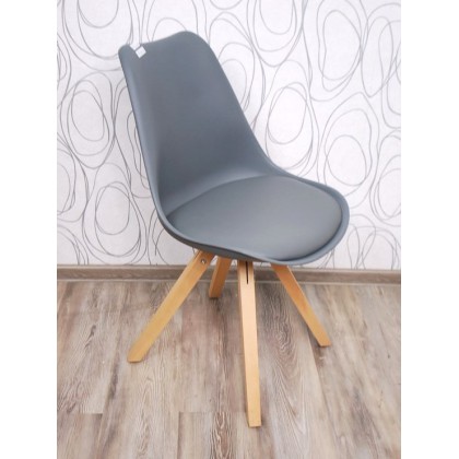 Jídelní židle 15205A, 83x46x55 cm, dřevo, plast, imitace kůže