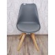 Jídelní židle 15205A, 83x46x55 cm, dřevo, plast, imitace kůže